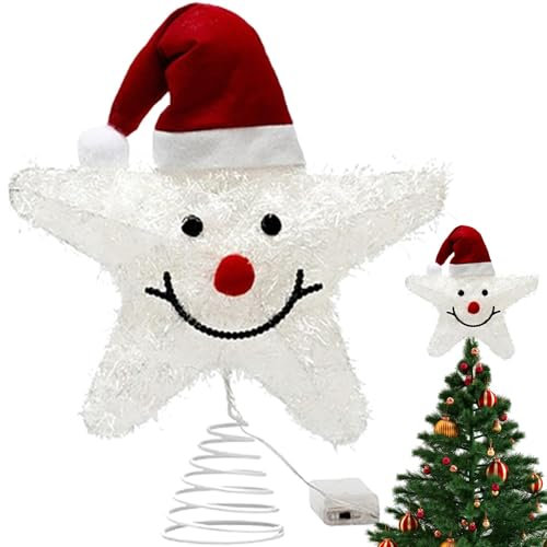 Stern-Weihnachtsbaumspitze, Weihnachtsstern-Baumspitze, 25,4 cm, bunter Goldener Stern, dekorative Stern-Baumspitze – dekorative Weihnachtsbaumspitze für Zuhause
