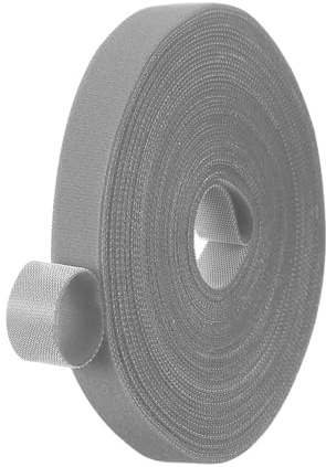 PATIKIL Ruban adhésif crochet et boucle 0,6 pouce x 33 pieds gris | bandes en nylon double face, attaches réutilisables en rouleau, Ruban gestion câble polyvalent pour maison et bureau