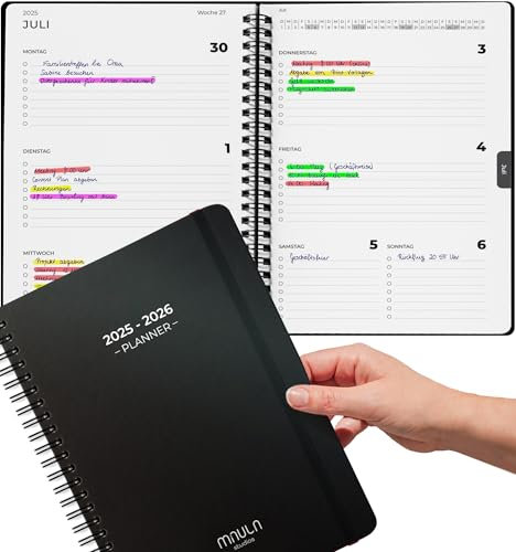 Terminplaner 2026 A5 – Minimalistischer Buchkalender 2026 – Wochenplaner für Termine & Organisation – Jahreskalender 12 Monate – Praktischer Terminkalender Buch Kalender