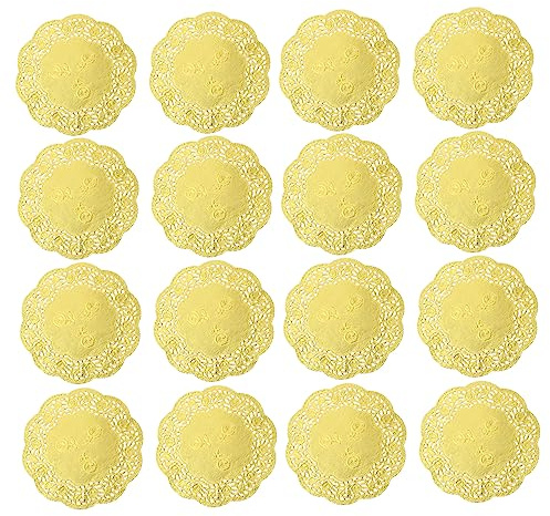 COLLBATH Kuchenspitzendeckchen Papier 3,5 Zoll Ölabsorbierend Einweg Runde Spitzenunterlage Für Kuchen Geburtstage Hochzeit Party