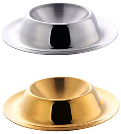 EXHUMKY 2pezzi Portauova Acciaio Inossidabile Supporto Per Uova Decorativo e Pratico e Argento Per Uova Sode e Alla Coque Facile Da Pulire e Resistente