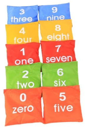 Ronyme 10x Number Beanbags Taschenspiel Ausrüstung Ausrüstung Lernaktivitäten Cornhole -Spiel für Klassenzimmerparty Vorschule