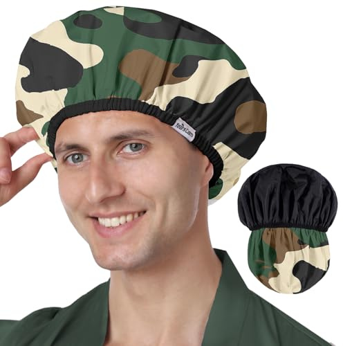 Years calm Gorro de ducha para hombre, impermeable, reutilizable, con diseño de doble capa, uso reversible de doble cara, banda elástica elástica, ajuste cómodo para ducha, gimnasio, cuidado del