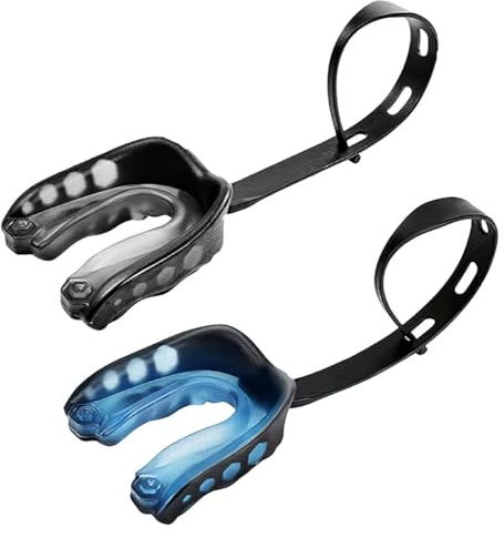 SGSCFG 2 Piezas De Protección De La Boca, Protección De La Boca Deportiva, Protección del Diente Deportivo, Cinturón Protector, Protección Oral, Protección del Boxeo (Negro, Azul).