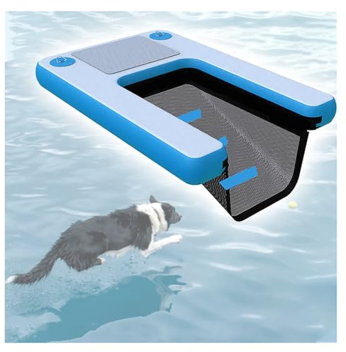 scaletta per cani da barca Piattaforma gonfiabile per cani di piccola/media/grande taglia, 150×100 cm, rampa per barca per cani resistente, rampa galleggiante antiscivolo in EVA per cani fino a 100 kg