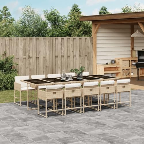 Festnight Gartenmöbel Set 10 Stühle mit Tisch Gartenmöbel Set 10 Personen Terrassenmöbel Außen Sitzgruppe Outdoor Gartentisch mit Stühlen Set Garten Essgruppe Wetterfest Gartengarnitur