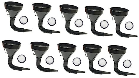 Cabilock 10 Pièces Entonnoir De Ravitaillement Plastique Avec Filtres Pour Véhicule Et Anti-éclaboussures Pour Huile Moteur Et Carburant