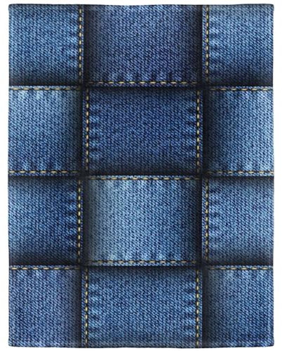 YISUMEI Kuscheldecke mit Jeans Patchwork Muster, Super weiches Fleece, Überwurfdecke für Bettwäsche Cotch Sofa, Schlafzimmer Wohnzimmer, Dekoration Decke, 150x200cm