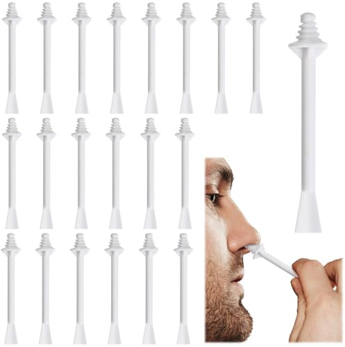 Deozu Nasenwachsstifte, Haarwachs-Applikator-Set für Männer und Frauen, Haarentfernung, Nasenlochreinigung, Augenbrauen, Ohren, Gesicht, Weiß, 20 Stück