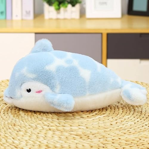 AQCQDQ Dolphin Meerestier Plüschtiere für Kinder, Wal-Kuscheltier, Groß Weich Simulation Blau Wal Dophin Umarmungskissen, Kinder Kuschelweiches Plüschtier (28 cm,Wal)