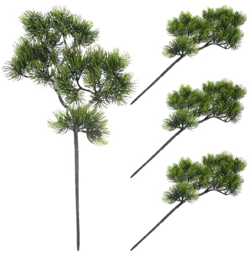 HAMPPLIES 4piezas Ramas de Pino Artificiales Realistas para Decoración Navideña Interiores y Exteriores Resistentes y Duraderas para Guirnaldas y Centros de Mesa