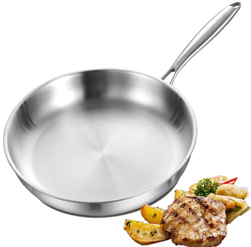 Nontoxicook 28cm Tri-Ply Stainless Steel Frying Pan