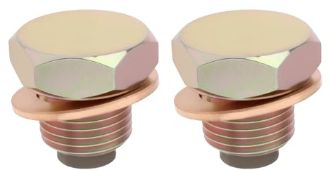 2 Tapones Magnéticos de Vaciado de Cárter de Aceite M14 x 1.25mm con Arandela para Puerto de Drenaje del Cárter