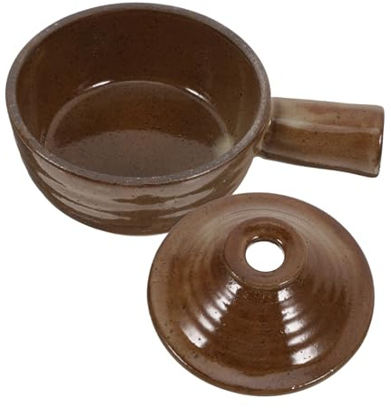 Hoement Cazuela De Barro Con Tapa Para Microondas, Olla De Cerámica Para Cocinar Sopa, Arroz y Guisos, Antiadherente, Fácil Limpieza, Obsequio Adecuado Para Cocina