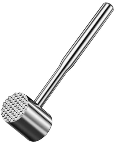 SMASOLO Martillo Ablandador de Carne de Acero Inoxidable Doble Cara Multifunción para Pollo Ternera y Steak Herramienta de Cocina Resistente y Ergonómica Fácil de Limpiar y Colgar Cocina