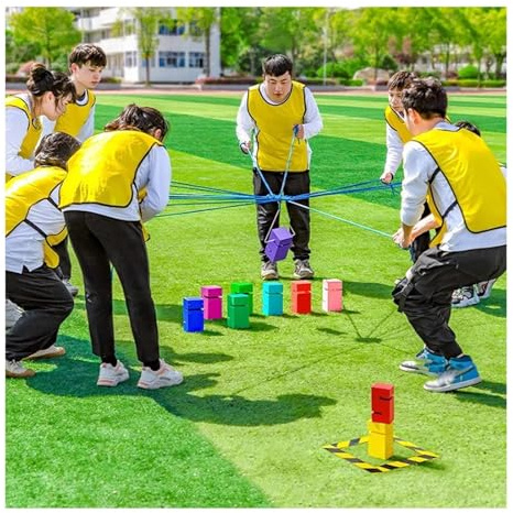 IBOWZ Jeux de Team Building pour Adultes au Travail Journée sur Le Terrain Ensemble de Jeux d'extérieur Activité de Groupe Tour d'empilage d'équipe pour 5 à 20 Personnes