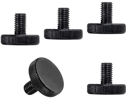 QUARKZMAN M10x20mm Flache Rändelschrauben Messschieber-Schrauben 5 Stück | Schwarz Stahl diamantgerändelte Kopfschrauben Griffknöpfe Klemmschraube Rändelknopfschrauben