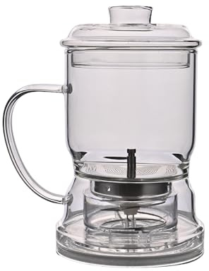 inncoffee Tetera con Infusor 350 ml, Vidrio – Tetera Cristal para Infusiones y Té a Granel, Infusor con Flujo hacia Abajo – Ideal Infusión Fría o Caliente, Sin Residuos – Regalo Original