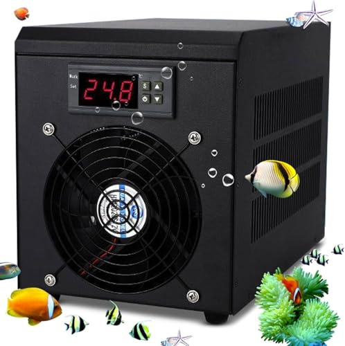 HaiZethonic Ice Bath Water Chiller,Aquarium Water Chiller,Cooler Cooling Adjustable,5-40℃ Constant Temperature Device,Rapid Cooling Compressor,For Hydroponics/Aquatic Life/Fish Tanks 60L