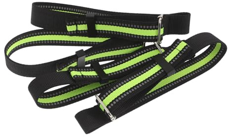 Homoyoyo Bandas de Freno de Esquí Ajustables 4 Piezas Negras, Correas de Retención Resistentes para Fijaciones de Snowboard, Accesorios para Equipo de Esquí y Control Seguro en Deportes
