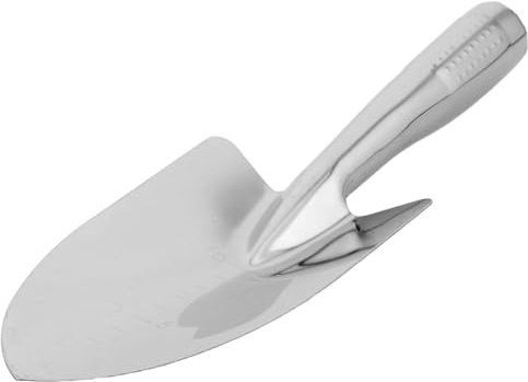 Abaodam Truelle de Jardin Petite Pelle à Main en Acier Inoxydable 26,4 X 8,4 X 2,5 Cm Outil de Creusage Extérieur Multifonction pour Rempoter, Désherber et Planter Parterres et Pots