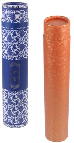 Amosfun Tubo Porta Disegno per Pittura, Scatola per Pezzi 2 Pezzi | Portaprovette, Carta Rinforzata Decorativa, Adatto a Calligrafia e Pezzi di Varie Misure