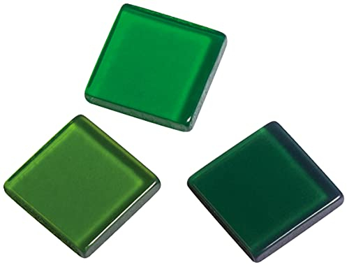 Rayher Acryl Mosaik, transparent 1x1cm, ca. 205Stück, SB-Box 50g , Grüntöne-Mischung, quadratisch, Kunststoffsteine, Kunststoffmosaik durchscheinend, 14540432