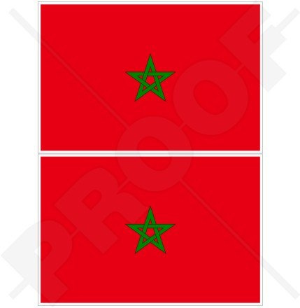 2 x Aufkleber aus Vinyl mit Marokkanischer Flagge/Marokko/Afrika 10 cm