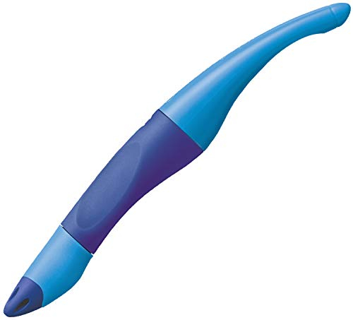 STABILO - Ergonomischer Tintenroller für Rechtshänder - EASYoriginal in dunkel-/hellblau - Einzelstift - Schreibfarbe blau (löschbar) - inklusive Patrone