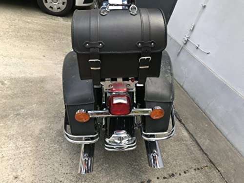 ORLETANOS Gepäckkoffer Packtasche kompatibel mit Heritage Deluxe Springer Loki Black Rolle GepäckrolleHarley Davidson Sissybar Gepäckträger schwarz HD