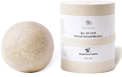 ERIGERON Alles in einem Grünes Herzblatt-Shampoo Riegel für alle Haartypen und alle Hauttypen – Tierversuchsfrei, vegan, alle natürlichen Inhaltsstoffe, handgefertigt, plastikfrei, umweltfreundlich