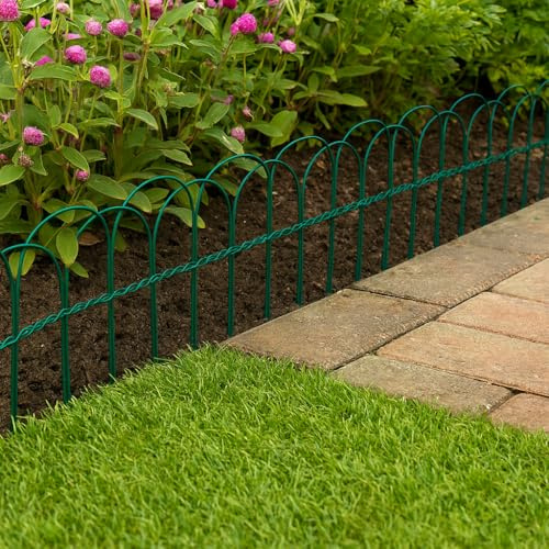 Garden Mile 10m x 0.40mm Flexible Metal Lawn Edging Strip Garden Border Edging Roll Decorative Grass Edge Flower Bed Border Easy Install Outdoor Landscaping