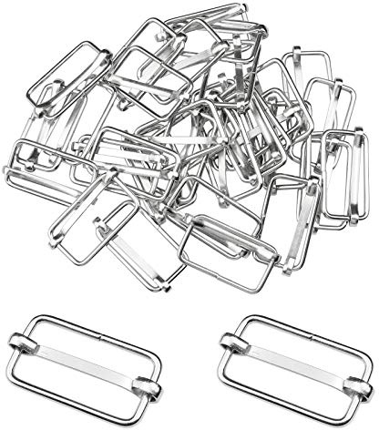 YapitHome Metall Schnallen Schieber Stopper, 25mm, Silber, 30 Stück | Für Gurtband, Für Hüfttaschen, Für Rucksäcke, Für Gürtel, Für Heimwerker