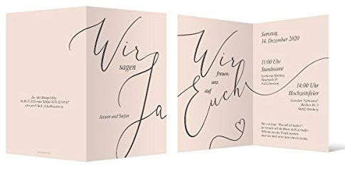 20 x Hochzeitseinladung individuelle Einladungen zur Hochzeit Klappkarte A6 - Wir freuen uns auf euch