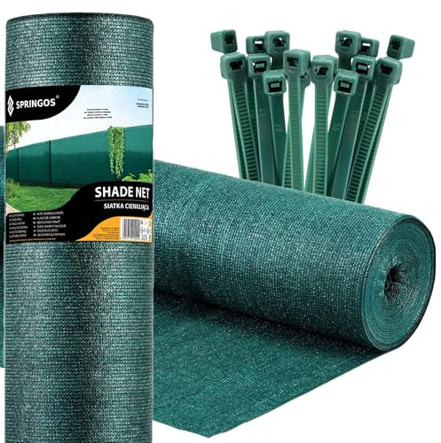 Sichtschutzmatte 1,2 x 25 m Grün + 200 Kabelbinder + Windschutz Balkon Starker Wind & Sichtschutz für Maschendrahtzaun - Luftdurchlässig & Reißfest - SPRINGOS
