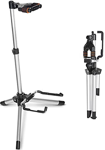 CAHAYA Gitarrenständer Aluminium verstellbarer multifunktionaler Gitarrenbodenständer Stabil und leicht zu tragen geeignet für akustische elektrische klassische Bassgitarren CY0264