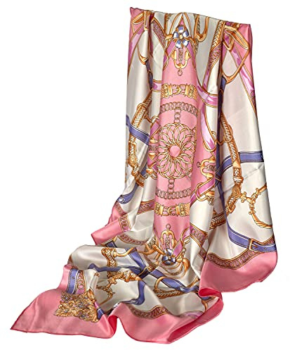 GLORIS Seidenschal Damen Elegante 90x90cm Seidentuch Haare Seidentuch Halstuch Damen Seide Elegant Satintuch Halstuch Seide Bandana Tuch Kopftücher Scarf