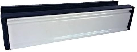Haven Heritage ® 12 300mm Letterbox with Letterbox Draft excluder Internal Designed for Wooden Doors. (White)
