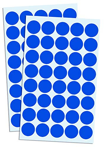 8000 Stück, 20mm Klebepunkte Blau, Blaue Punkte Aufkleber Sticker | Markierungspunkte Selbstklebend