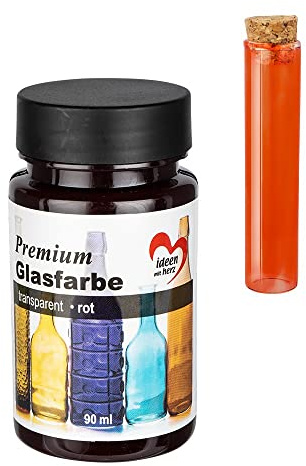 Ideen mit Herz Premium Glasfarbe | transparent | wasserfest | 90 ml (rot)