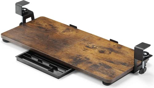 ETHU Keyboard Tray Tastaturauszug，Tastaturablage 68 x 30 cm mit C-Klemmhalterung，Untertischmontage Tastaturauszug für Schreibtische Ergonomische Computer-Tastaturablage für Zuhause und Büro