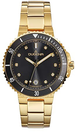 Dugena Damen-Armbanduhr 4461102 Lady Diver, Quarz, Edelstahl, Mineralglas, Drückerfaltschließe, 5 bar