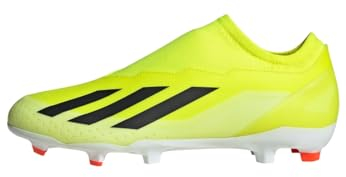adidas Unisex X Crazyfast League Laceless Firm Ground Boots, Solar Yellow/Core Black/Cloud White, 46 EU