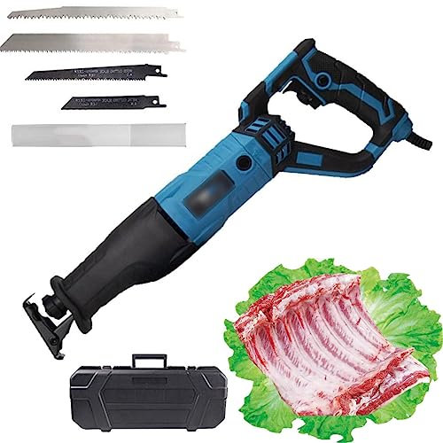 Bensåg Elektrisk 900W/1300W köttsåg, slaktare, kommersiell och hushållsköttsåg, för skärning av fryst kött, ben och skinka, hastighetsjusterbar,Blue-900W
