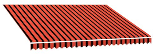 PURADAY Tenda da Sole in Tela Arancione e Marrone 350x250 cm Tessuto Di Ricambio Per Tenda Da Sole Telo Parasole Per Tende Da Sole Tessuto Alternativo Di Alta Qualità (Telaio non Incluso)