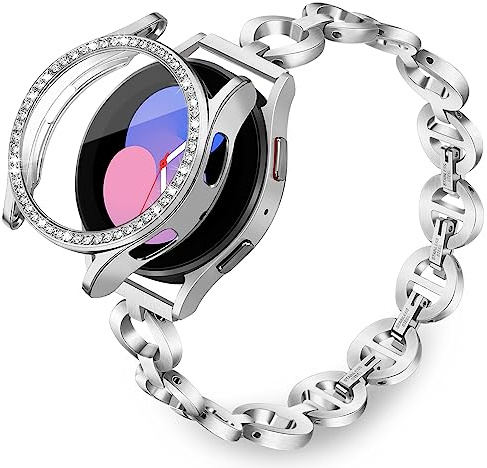 TRUMiRR Metall Armband Kompatibel mit Galaxy Watch4 40mm, Gitter Gewebe Edelstahl Armband Kunst Metall Uhrenarmband Uhrband für Samsung Galaxy Watch 7/Galaxy Watch 6/Galaxy Watch5/Galaxy Watch4 40mm