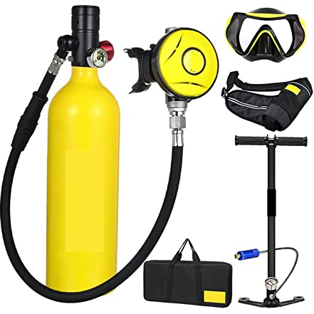 AXADD Taucherausrüstung Tauchausrüstung Tragbares Atemschutzgerät Mit 1 Liter Fassungsvermögen Längere Tauchzeit (Color : Yellow, Size : 1L)