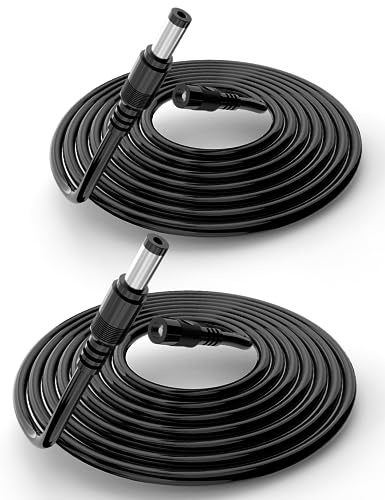 Lonnky 5 Meter Stromverlängerungskabel mit LED-Streifenlichtanschlüssen, kompatibel mit Govee LED-Streifenlichtern, TV-Box, Überwachungskamera - 2er-Pack