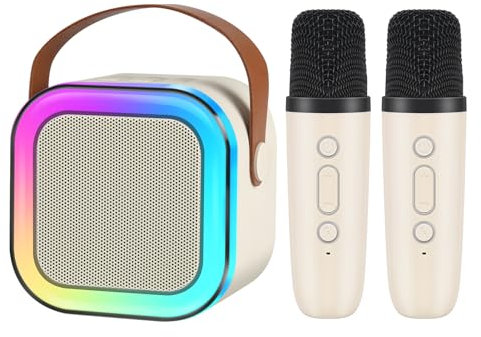 Kids Karaoke Machine with Bluetooth Speaker, 2 Wireless Mics, Portable Set for Kids & Adults, Birthday Gift for Girls 4-12, Family Party, Pink