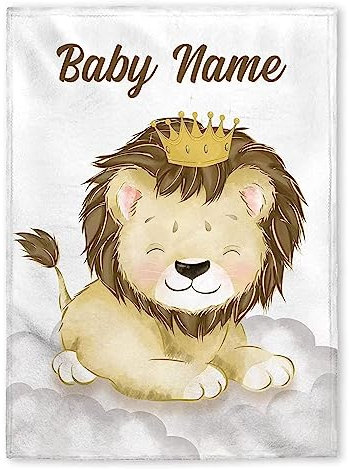 LDFHOIN Babydecke mit Namen und Datum Flanell personalisierte kuscheldecke Baby Geschenke Geburt Personalisierte Decke mit Foto, Personalisierte Kinderdecke, (50 x 100 cm + Personalisierung)